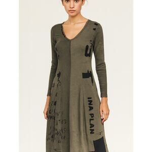 RUNDHOLZ Black Label Mix Print Grunge Lagenlook Maxi Dress Rare Medium